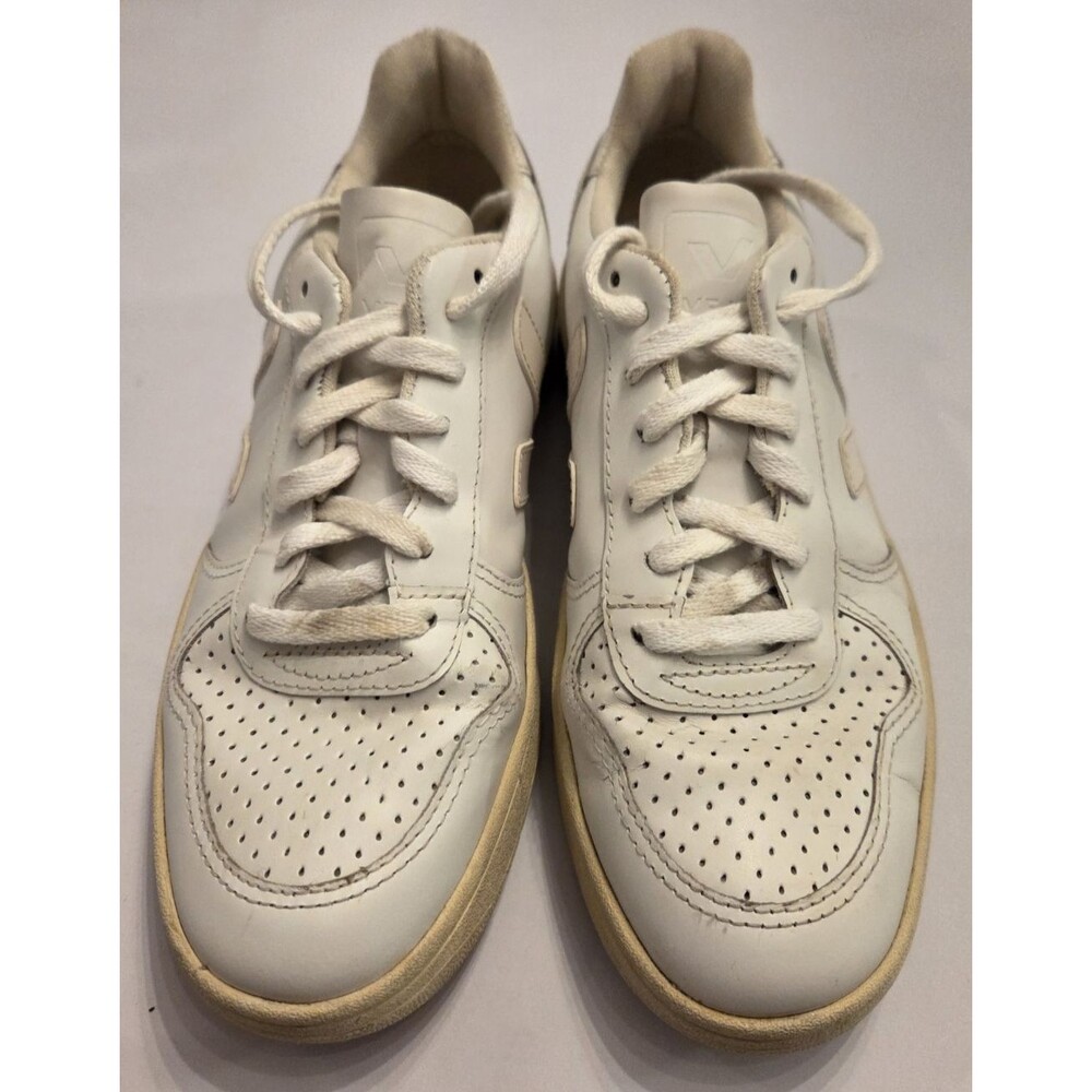 Veja White Leather Low Top Sneakers Women's Size US6 /EU37 Casual Minimalist - Picture 2 of 10